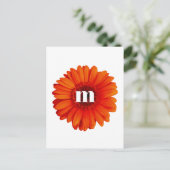 Gerbera Daisy Monogram Initiaal Briefkaart (Staand voorkant)