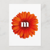 Gerbera Daisy Monogram Initiaal Briefkaart (Voorkant)