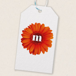 Gerbera Daisy Monogram Initiaal Cadeaulabel