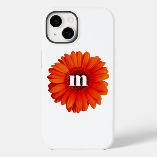 Gerbera Daisy Monogram Initiaal Case-Mate iPhone Case (Achterkant)