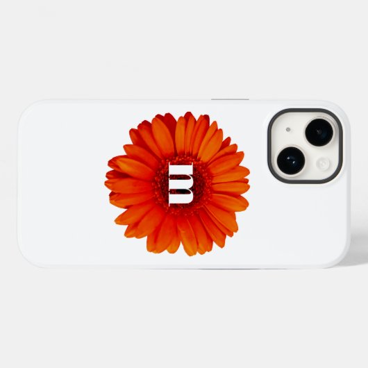 Gerbera Daisy Monogram Initiaal Case-Mate iPhone Case (Achterkant (horizontaal))