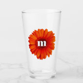 Gerbera Daisy Monogram Initiaal Glas (Voorkant)
