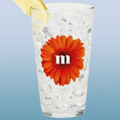 Gerbera Daisy Monogram Initiaal Glas