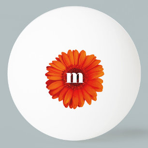Gerbera Daisy Monogram Initiaal Pingpongbal
