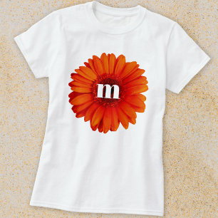 Gerbera Daisy Monogram Initiaal T-shirt