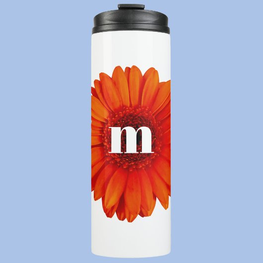 Gerbera Daisy Monogram Initiaal Thermosbeker