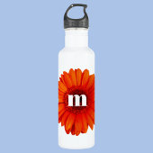Gerbera Daisy Monogram Initiaal Waterfles