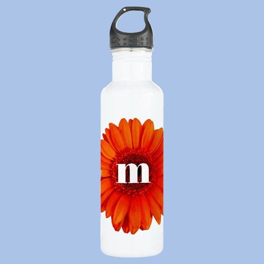 Gerbera Daisy Monogram Initiaal Waterfles