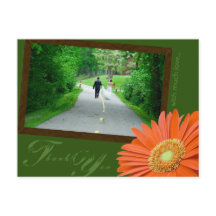 Gerbera Daisy Orange & Groen dankt u Huwelijk