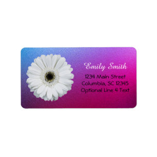 Gerbera Daisy over Ombre Metallic Retouradres Etiket