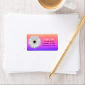 Gerbera Daisy over Ombre Rainbow Glitter | Bladpla Etiket (Insitu)