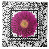 Gerbera Daisy Paarse Tile Tegeltje (Voorkant)