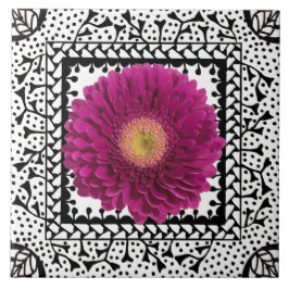 Gerbera Daisy Paarse Tile Tegeltje