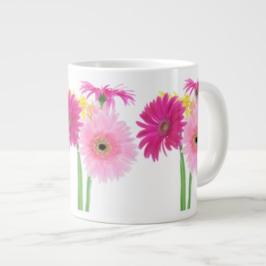 Gerbera Daisy Piink Flowers Grote Koffiekop (Voorkant rechts)
