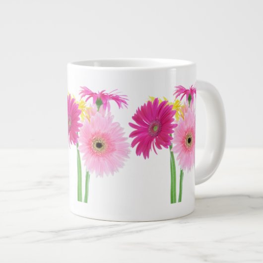 Gerbera Daisy Piink Flowers Grote Koffiekop (Voorkant rechts)