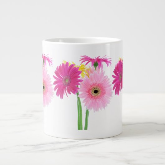 Gerbera Daisy Piink Flowers Grote Koffiekop (Voorkant)