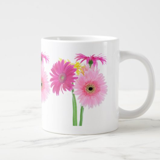 Gerbera Daisy Piink Flowers Grote Koffiekop (Rechts)