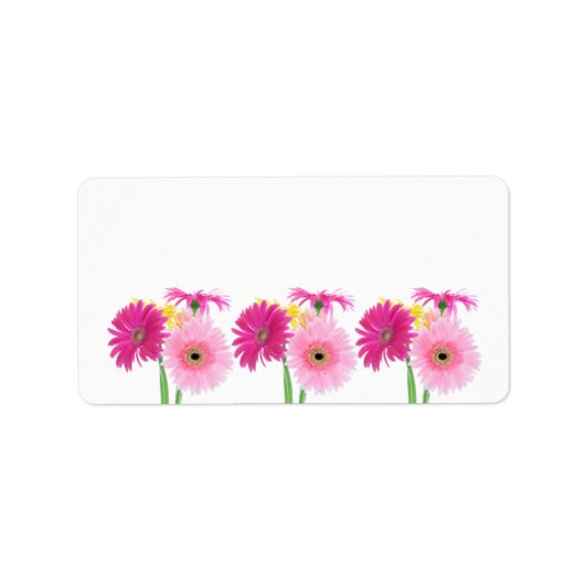 Gerbera Daisy Pink Flowers Etiket (Voorkant)