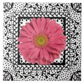 Gerbera Daisy Pink Tile Tegeltje (Voorkant)