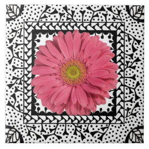 Gerbera Daisy Pink Tile Tegeltje