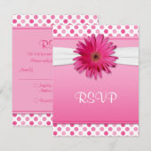 Gerbera Daisy Polka Dot Bat Mitzvah Reply Kaart (Voorkant / Achterkant)