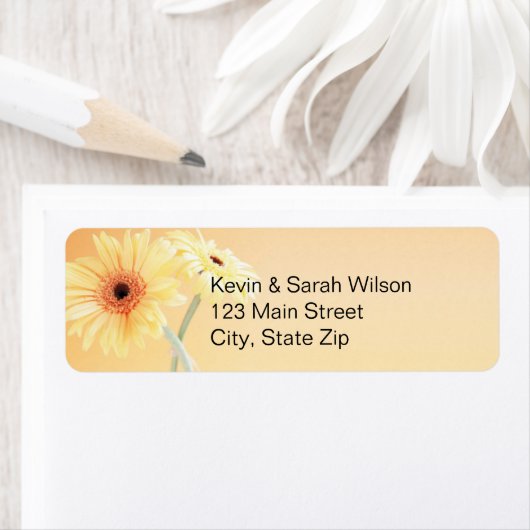 Gerbera Daisy Retouradreslabels Etiket (Insitu)