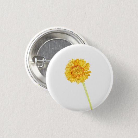 Gerbera daisy ronde button 3,2 cm (Voorkant /achterkant)