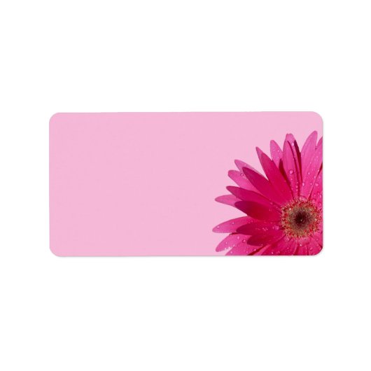 Gerbera Daisy Roze Achtergrond Bruiloft Blank Etiket (Voorkant)