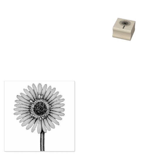 Gerbera Daisy Rubberstempel (Gestempeld)