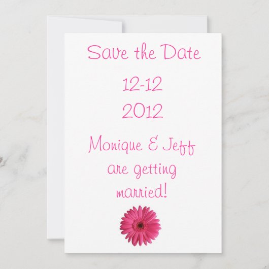 Gerbera Daisy Save the Date (Voorkant)