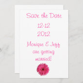 Gerbera Daisy Save the Date (Voorkant / Achterkant)