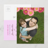 Gerbera Daisy Save the Date Wedding Briefkaart (Voorkant / Achterkant)