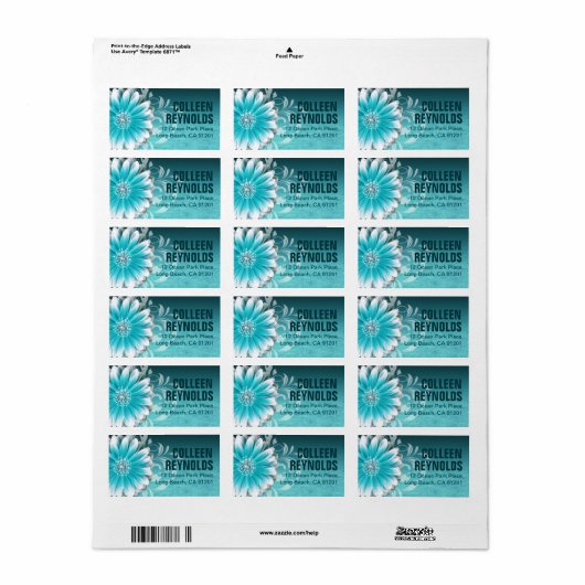 Gerbera Daisy Scroll 1 | BLAUWGROEN Etiket (Full Sheet)