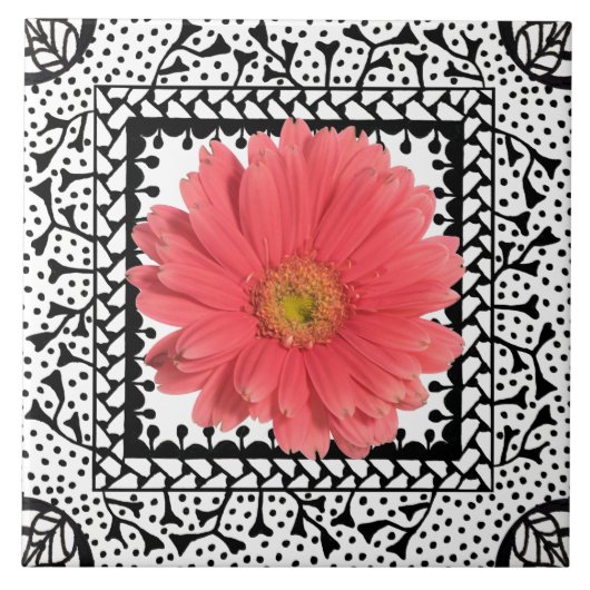 Gerbera Daisy Sherbert Tile Tegeltje (Voorkant)