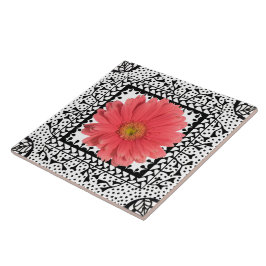 Gerbera Daisy Sherbert Tile Tegeltje