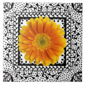 Gerbera Daisy Sinaasappel Tile Tegeltje (Voorkant)