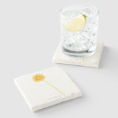 Gerbera daisy stenen onderzetter (Zijkant)