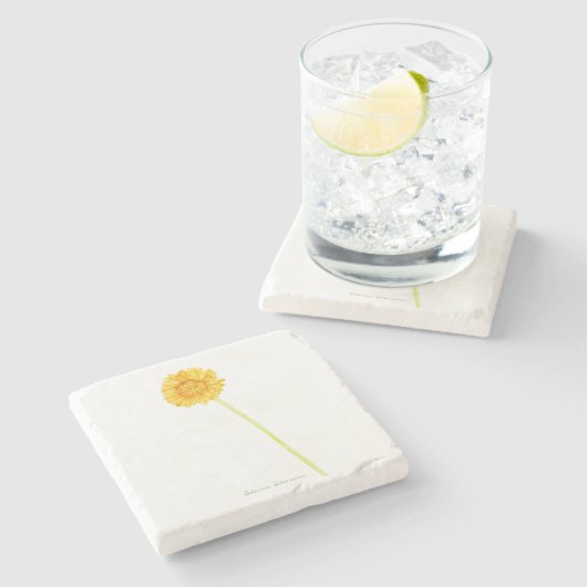 Gerbera daisy stenen onderzetter (Zijkant)