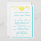 Gerbera Daisy Swirls Wedding Invite Kaart (Voorkant / Achterkant)