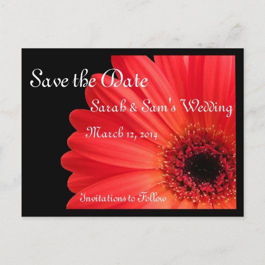 Gerbera Daisy Theme Save the Date Aankondigingskaart (Voorkant)