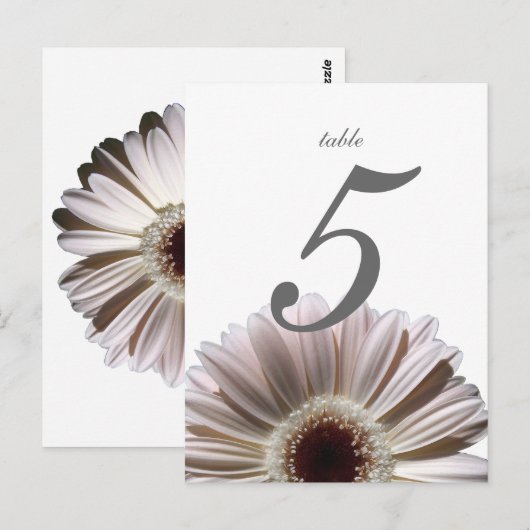 Gerbera Daisy / Trouwtafel Kaart (Voorkant / Achterkant)