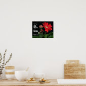 Gerbera Daisy w/ Scripture Verse (Timothy 4:17) Poster (Keuken)