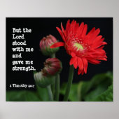 Gerbera Daisy w/ Scripture Verse (Timothy 4:17) Poster (Voorkant)