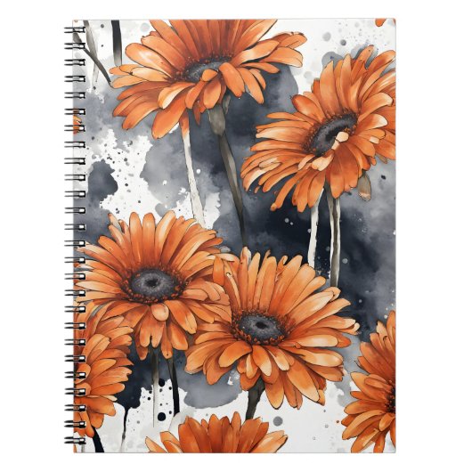 Gerbera Daisy - Waterverf bloemen Notitieboek (Voorkant)