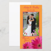 Gerbera Daisy Wedding Dank u Photocard Bedankkaart (Voorkant / Achterkant)