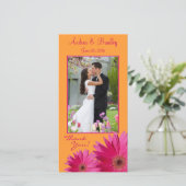 Gerbera Daisy Wedding Dank u Photocard Bedankkaart (Staand voorkant)