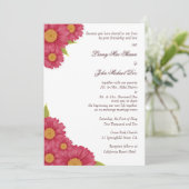 Gerbera Daisy Wedding Invitation Kaart (Staand voorkant)