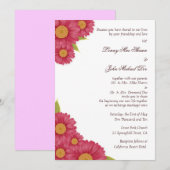 Gerbera Daisy Wedding Invitation Kaart (Voorkant / Achterkant)