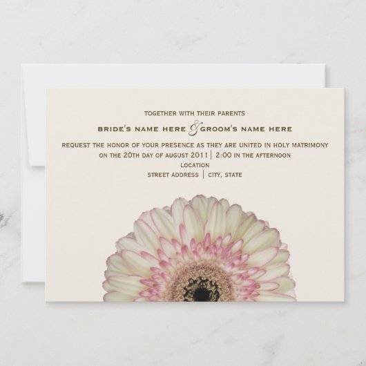 Gerbera Daisy Wedding Invitation Kaart (Voorkant)