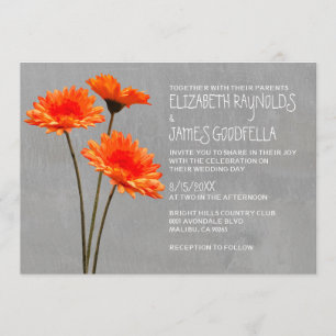 Gerbera Daisy Wedding Invitations Kaart
